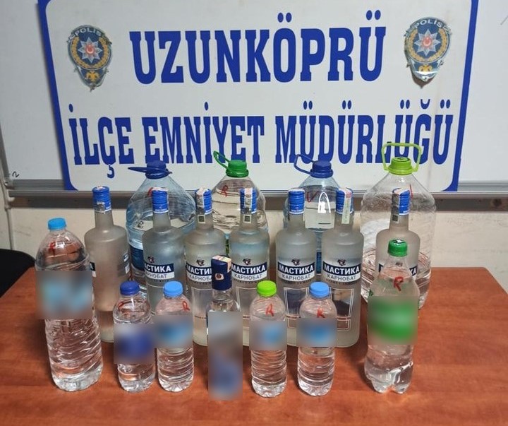 Edirne'de kaçak içki operasyonu