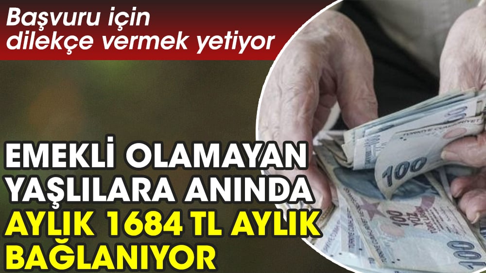 Emekli olamayan yaşlılara anında aylık 1684 TL aylık bağlanıyor, başvuru için dilekçe vermek yetiyor