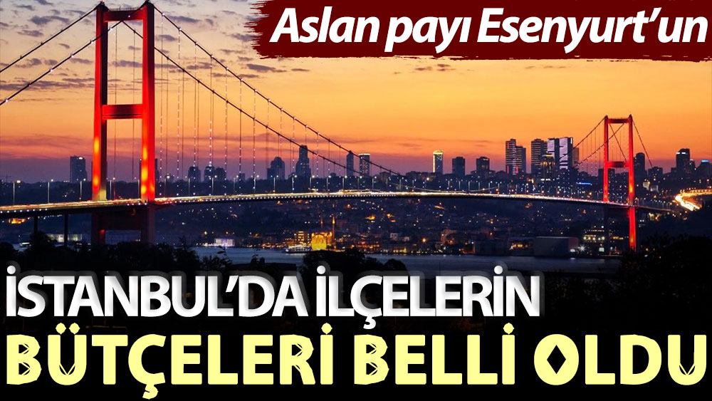 Aslan payı Esenyurt’un. İstanbul’da ilçelerin bütçeleri belli oldu