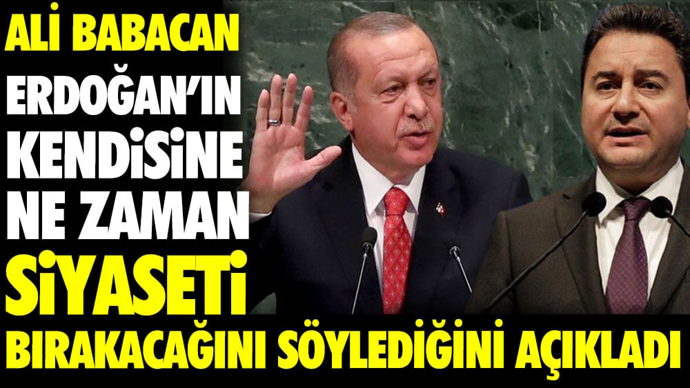 Ali Babacan Erdoğan'ın kendisine ne zaman siyaseti bırakacağını söylediğini açıkladı
