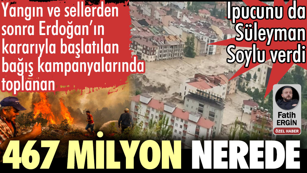 467 milyon nerede? Yangın ve sellerden sonra Erdoğan’ın kararıyla başlatılan bağış kampanyalarında toplandı