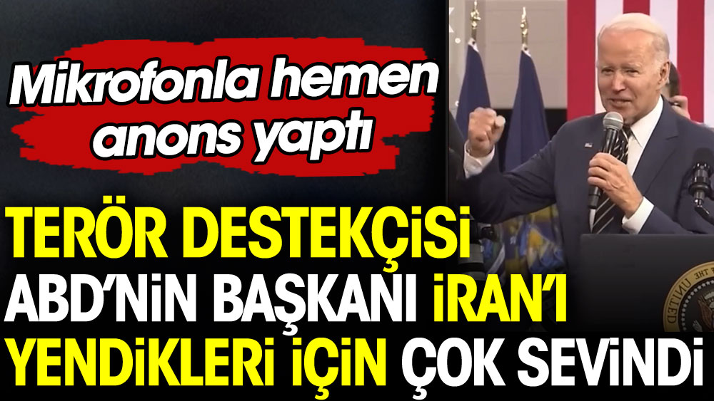 Terör destekçisi ABD'nin Başkanı İran'ı yendikleri için çok sevindi. Mikrofonla hemen anons yaptı