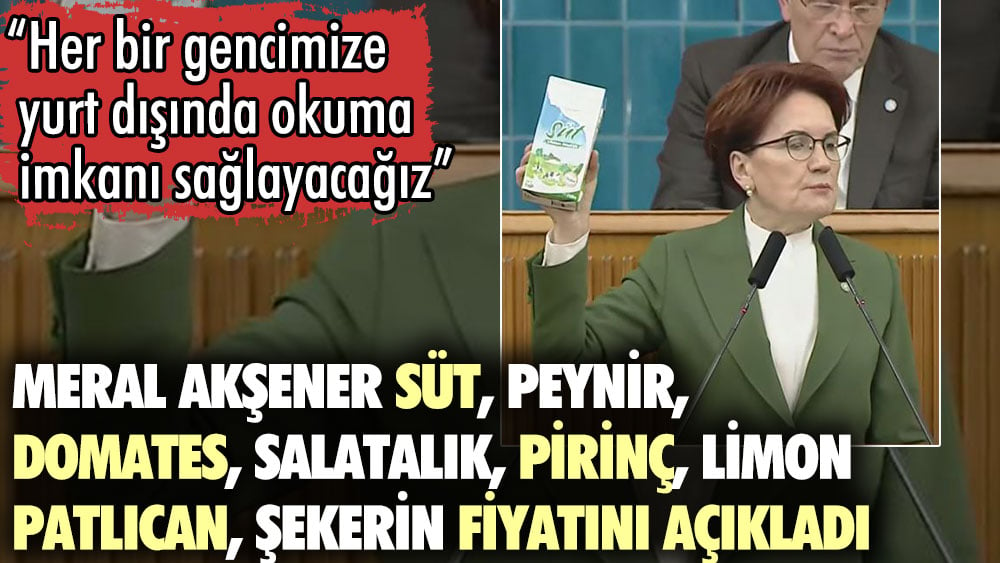 Meral Akşener süt peynir domates salatalık pirinç limon patlıcan şekerin fiyatını açıkladı