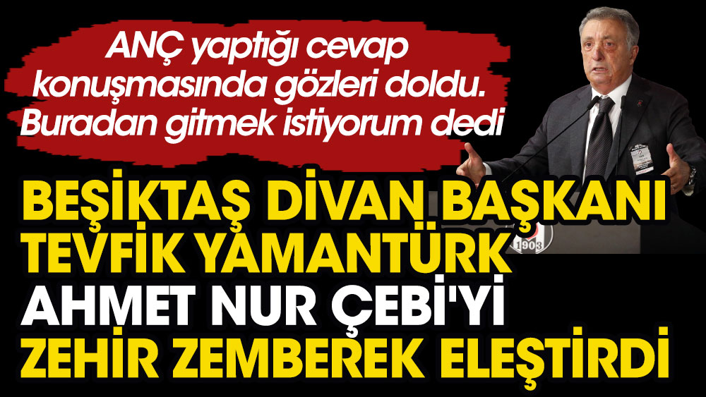 Beşiktaş Divan Başkanı Tevfik Yamantürk Ahmet Nur Çebi'yi zehir zemberek eleştirdi