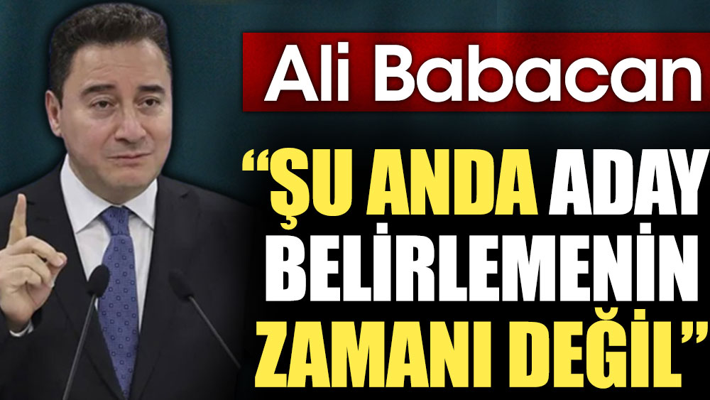 Ali Babacan: Şu anda aday belirlemenin zamanı değil