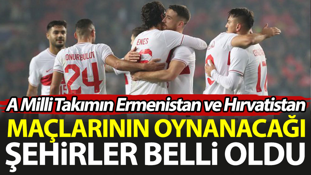 A Milli Takımın Ermenistan ve Hırvatistan maçlarının oynanacağı şehirler belli oldu