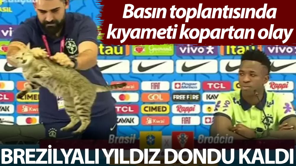 Basın toplantısında kıyameti kopartan olay. Brezilyalı yıldız dondu kaldı