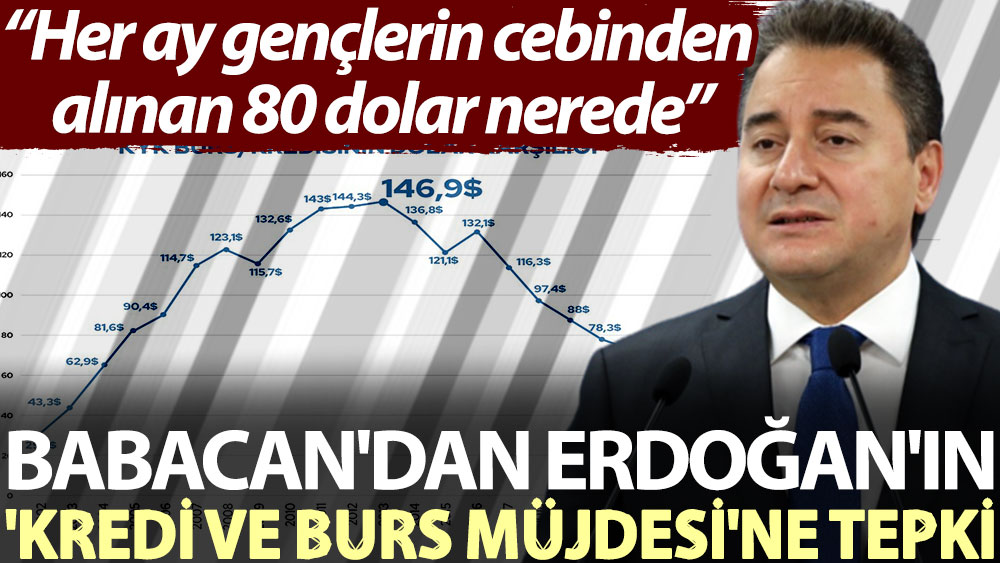 Babacan'dan Erdoğan'ın 'kredi ve burs müjdesi'ne tepki: Her ay gençlerin cebinden alınan 80 dolar nerede