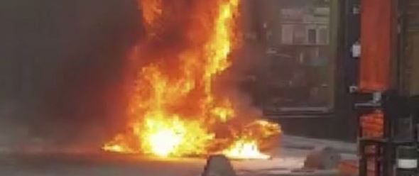 Kadıköy’de motosiklet yangını