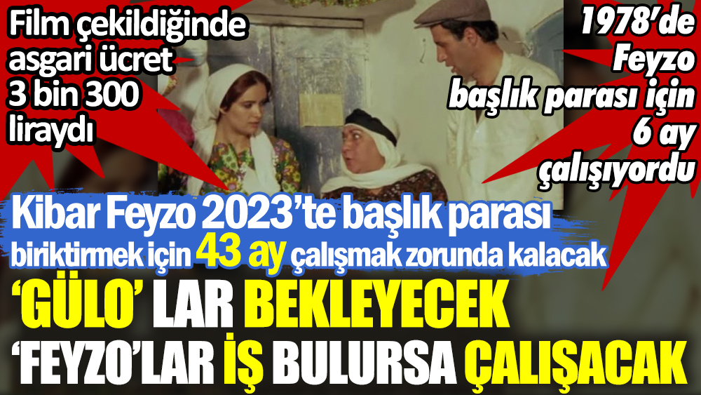 Kibar Feyzo 1978’de başlık parası için 6 ay çalışıyordu şimdiki ‘Feyzo’lar 43 ay çalışmak zorunda