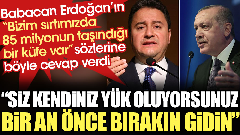 Babacan'dan küfe benzetmesi yapan Erdoğan'a: Bu yükün altından kalkamıyorsanız bırakın gidin