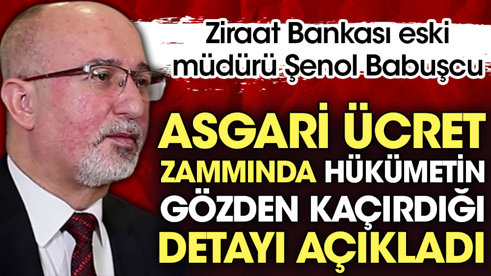 Ziraat Bankası eski müdürü Şenol Babuşcu Asgari ücret zammında iktidarın gözden kaçırdığı detayı açıkladı