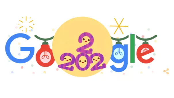 Google'dan 'Yılbaşı Gecesi 2022' için kullanıcılara renkli Doodle