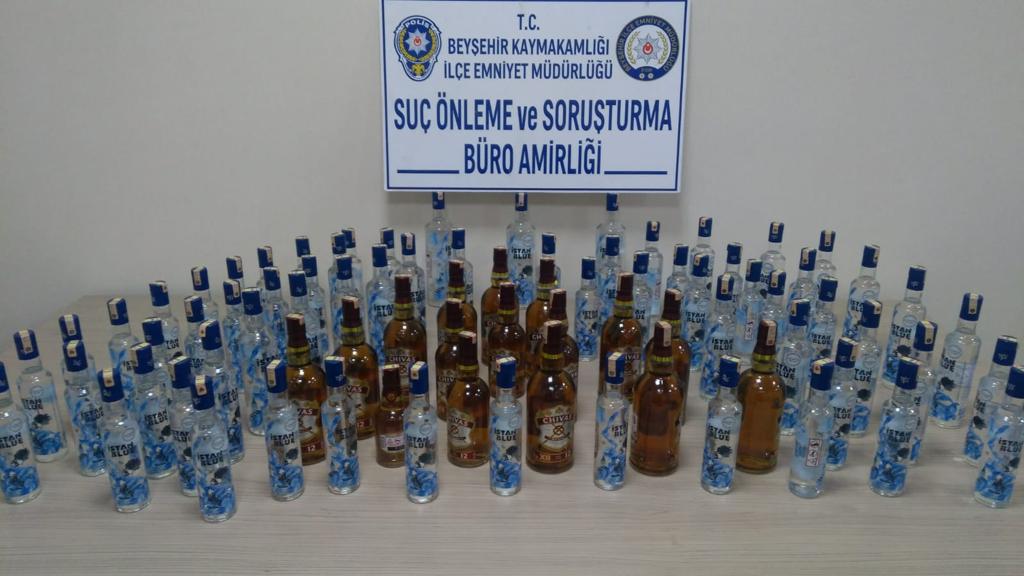 Konya'da sahte içki operasyonu: 51 farklı marka ele geçirildi