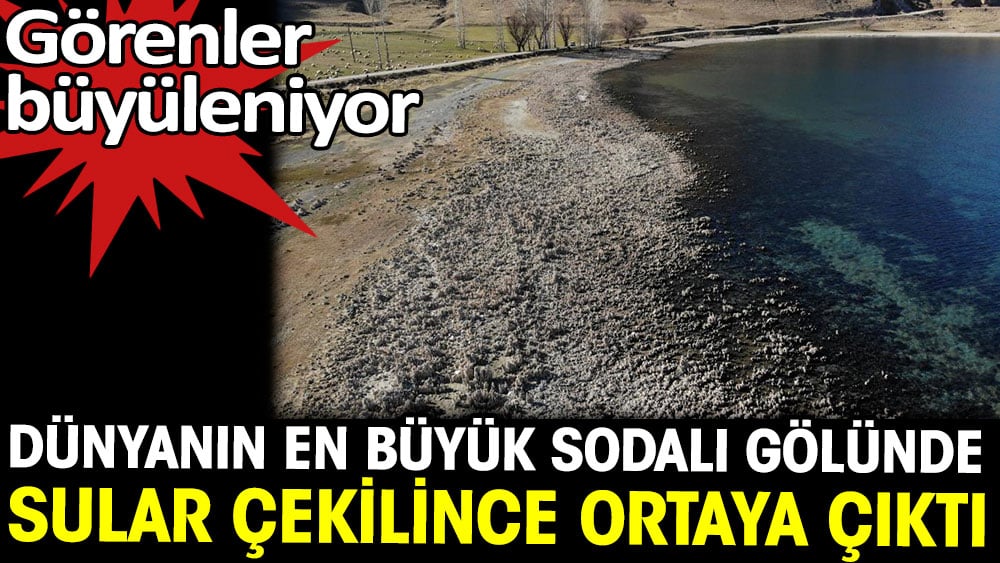 Dünyanın en büyük sodalı gölünde sular çekilince ortaya çıktı. Görenler büyüleniyor  