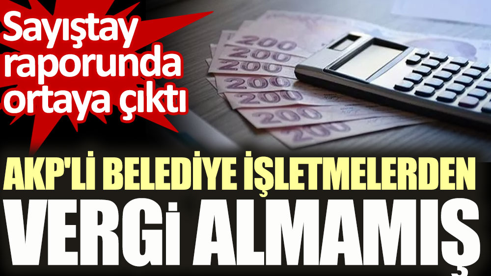 AKP'li Belediye işletmelerden vergi almamış