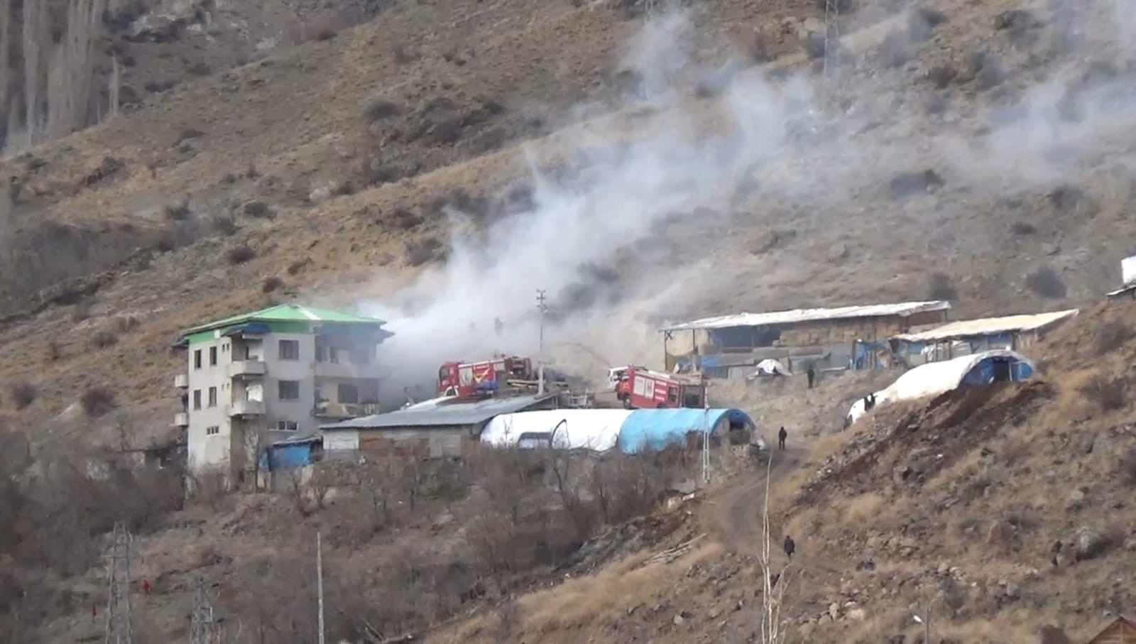 Erzurum’da ev yangını