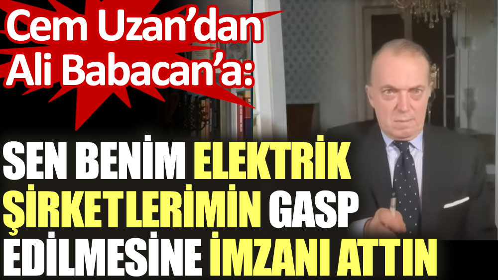 Cem Uzan’dan Babacan’a: Sen benim elektrik şirketlerimin gasp edilmesinin altına imzanı attın