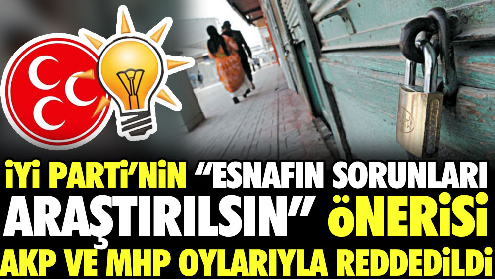 İYİ Parti’nin “Esnafın sorunları araştırılsın” önerisi AKP ve MHP oylarıyla reddedildi