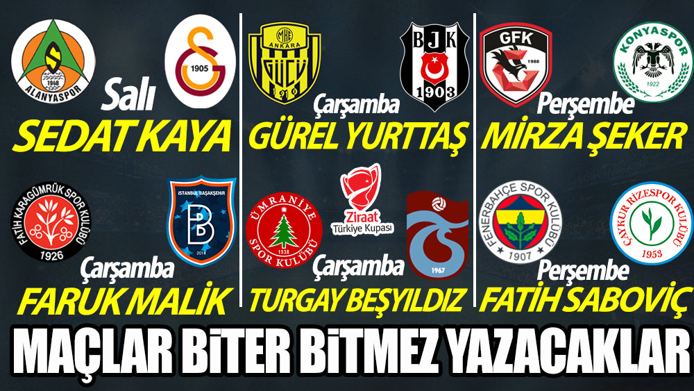 Ziraat Türkiye Kupası'nda son 16 heyecanı! Maçlar biter bitmez yazacaklar