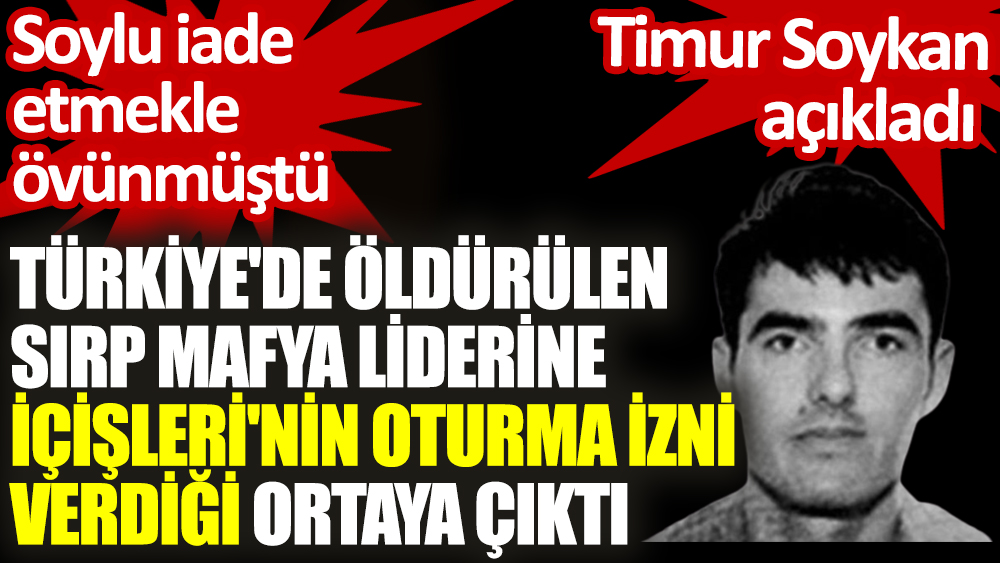 Türkiye'de öldürülen Sırp mafya liderine İçişleri'nin oturma izni verdiği ortaya çıktı