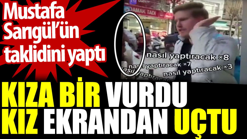 Mustafa Sarıgül’ün taklidini yaptı. Kıza bir vurdu kız ekrandan uçtu