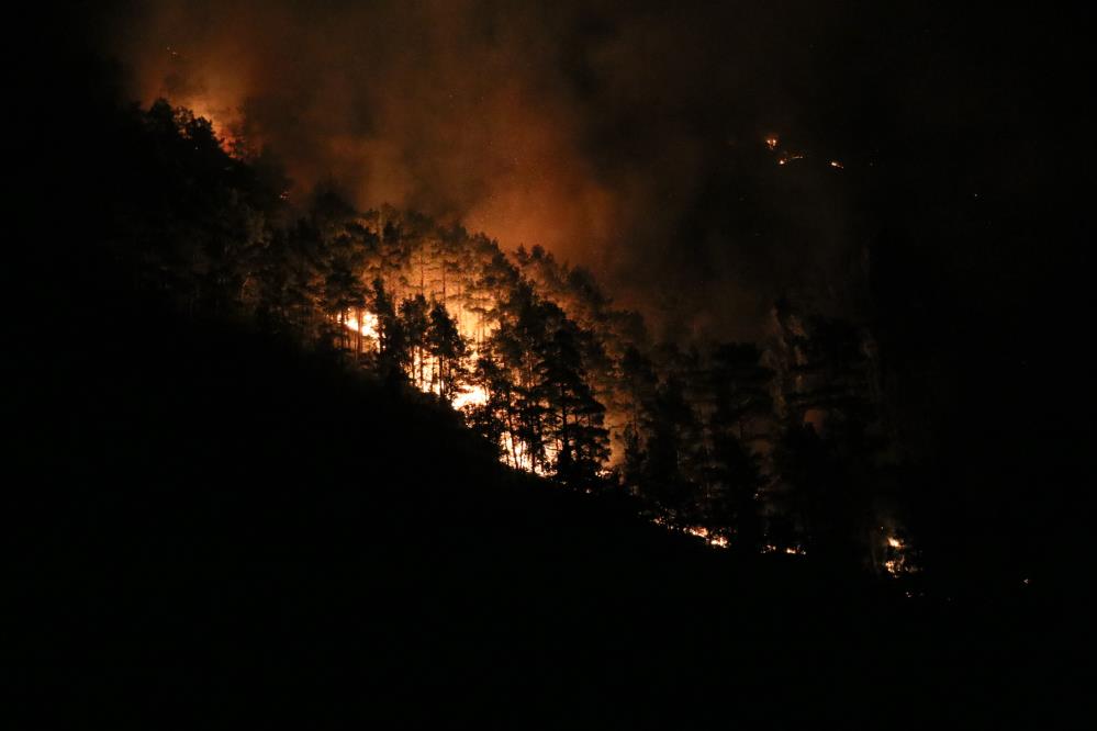 Orman yangını söndürüldü vatandaş evine geri döndü