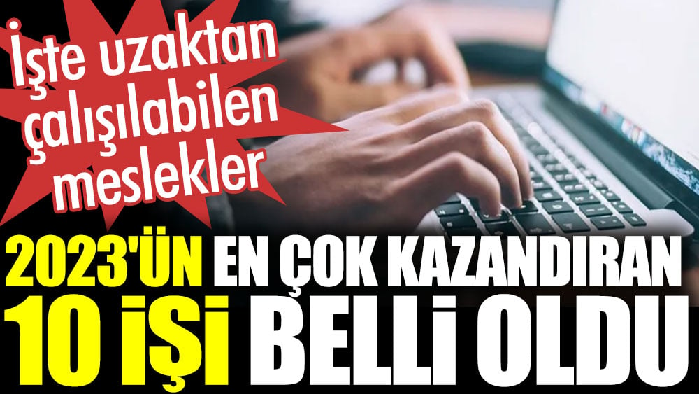 2023'ün en çok kazandıran 10 işi belli oldu. İşte uzaktan çalışılabilen meslekler