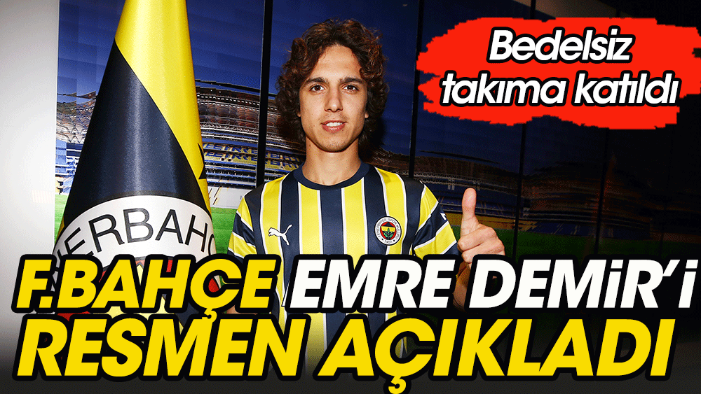Selahattin Baki övgü yağdırdı. Fenerbahçe Emre Demir'i açıkladı