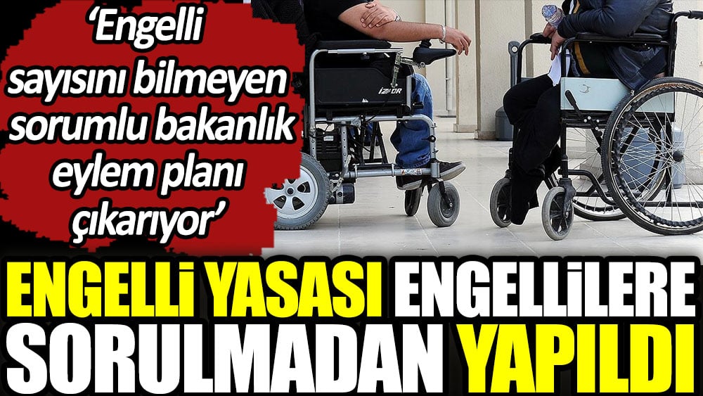 Engelli yasası engellilere sorulmadan yapıldı. 'Engelli sayısını bilmeyen sorumlu bakanlık eylem planı çıkarıyor'