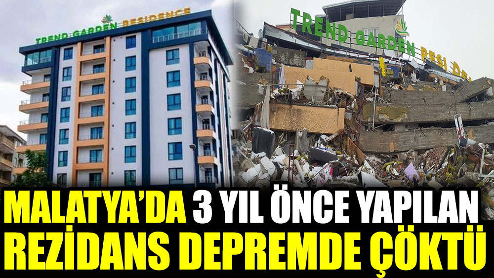 Malatya’da 3 yıl önce yapılan rezidans depremde çöktü