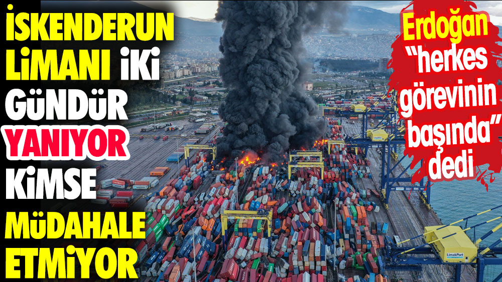 İskenderun Limanı iki gündür yanıyor kimse müdahale etmiyor. Erdoğan 'herkes görevinin başında' dedi ama...
