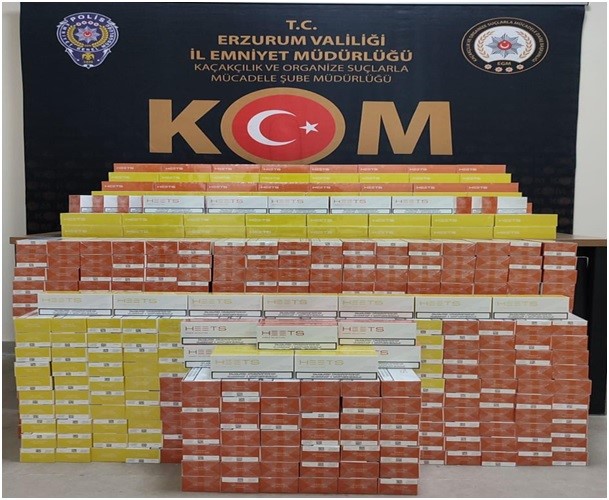 Erzurum'da 7 bin 460 paket gümrük kaçağı sigara ele geçirildi