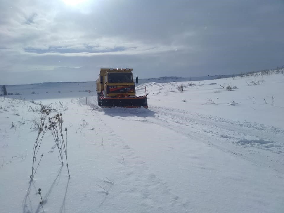 Bünyan'da karla mücadele devam ediyor