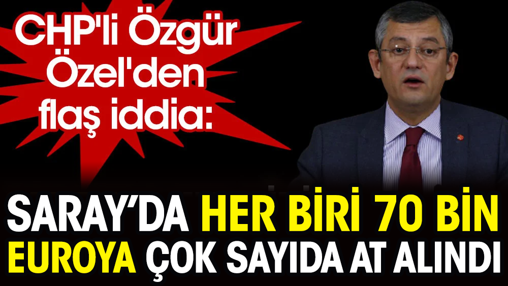 CHP'li Özgür Özel'den flaş iddia: Saray'da her biri 70 bin euroya çok sayıda at alındı