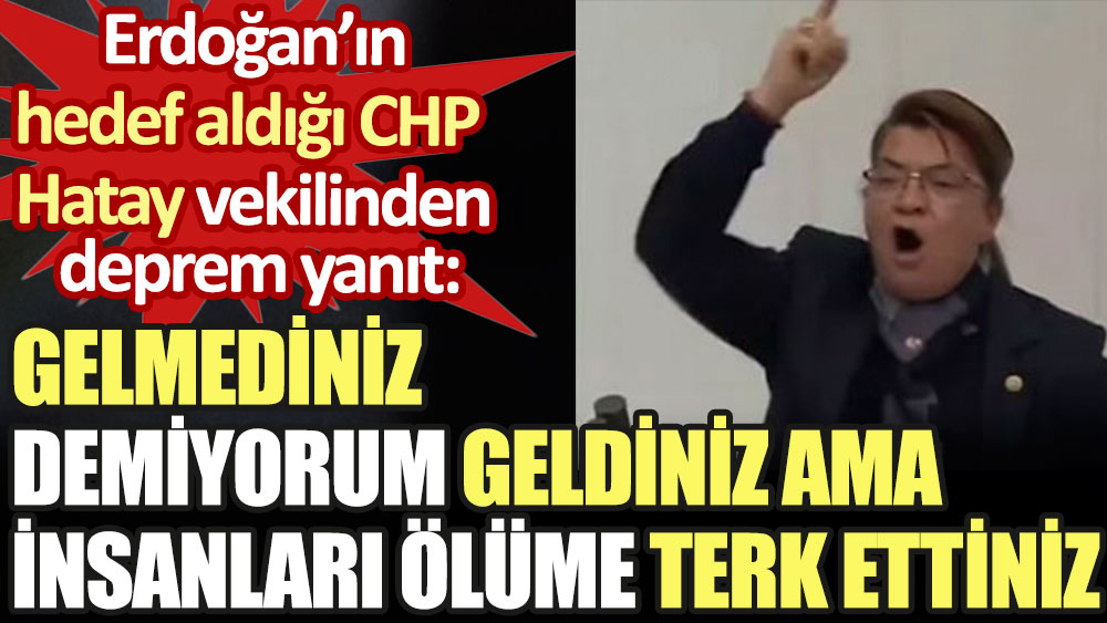 Erdoğan'ın hedef aldığı CHP Hatay vekilinden deprem yanıtı: Gelmediniz demiyorum geldiniz ama insanları ölüme terk ettiniz