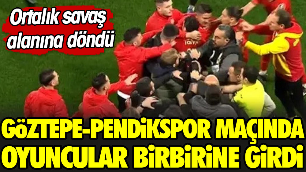 Göztepe Pendikspor maçında büyük olaylar. Saha savaş meydanına döndü