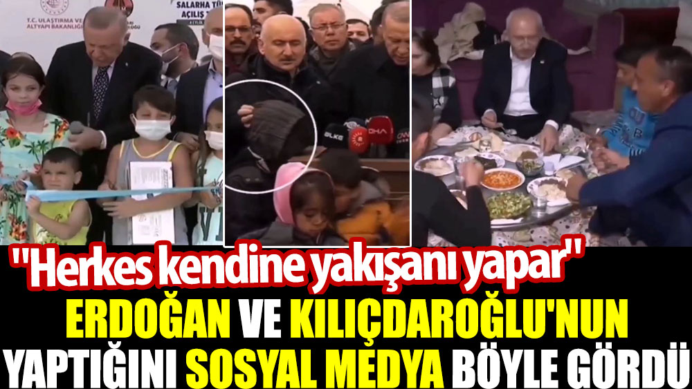Erdoğan ve Kılıçdaroğlu'nun yaptığını sosyal medya böyle gördü. Herkes kendine yakışanı yapar