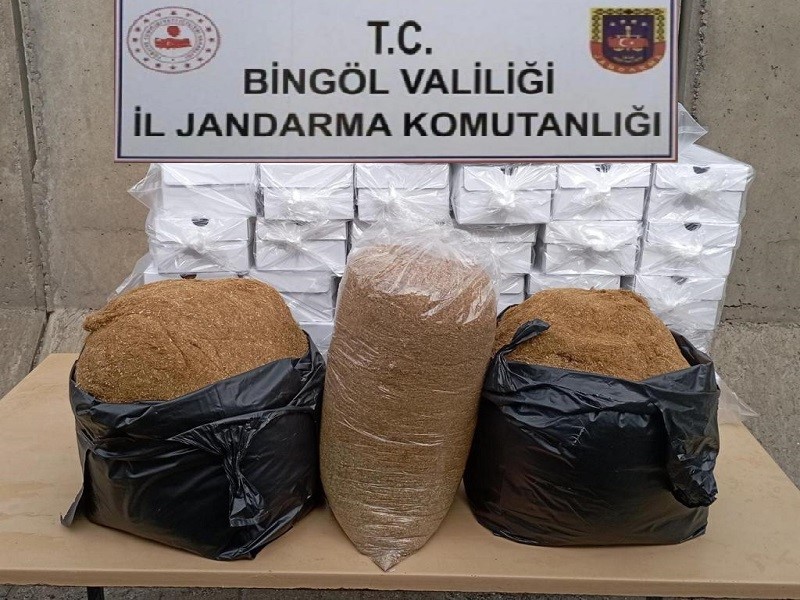 Bingöl’de 55 kilo kaçak tütün ele geçirildi