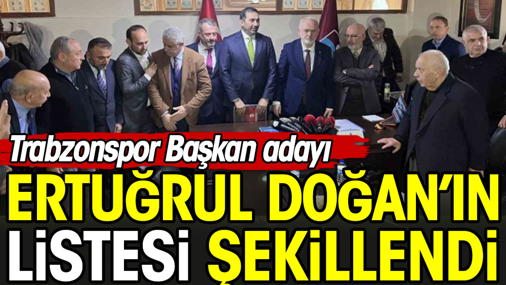 Trabzonspor Başkan adayı Ertuğrul Doğan'ın listesi şekillendi