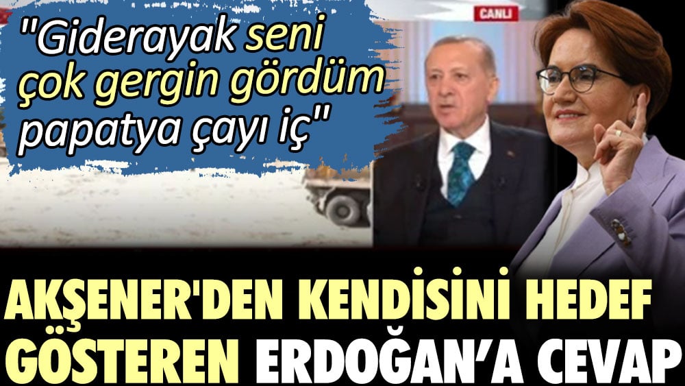 Akşener'den kendisini hedef gösteren Erdoğan'a cevap: Giderayak seni çok gergin gördüm papatya çayı iç