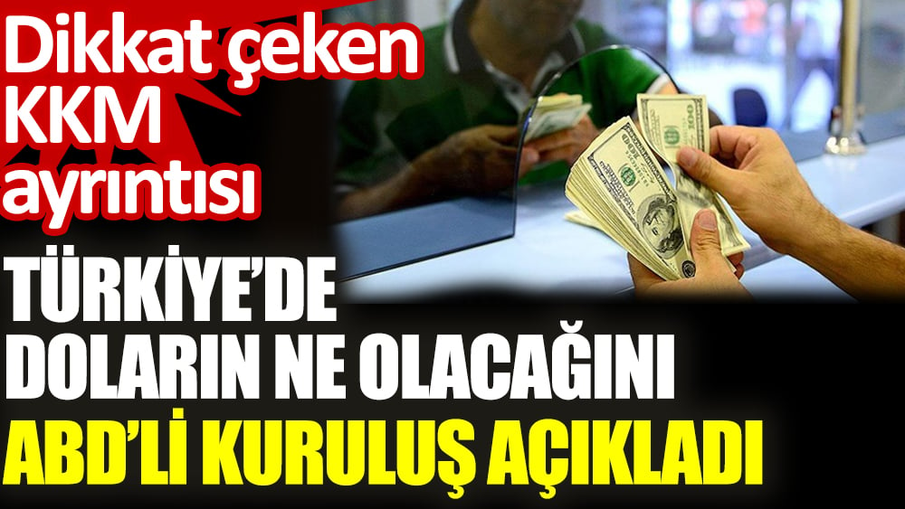 Türkiye’de doların ne olacağını ABD’li kuruluş açıkladı. Dikkat çeken KKM ayrıntısı