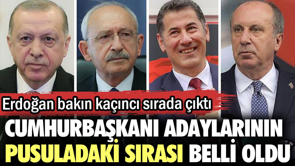 Cumhurbaşkanı adaylarının pusuladaki sırası belli oldu. Erdoğan bakın kaçıncı sırada çıktı