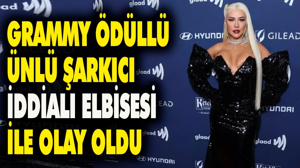 Grammy ödüllü şarkıcı iddialı elbisesi ile olay oldu