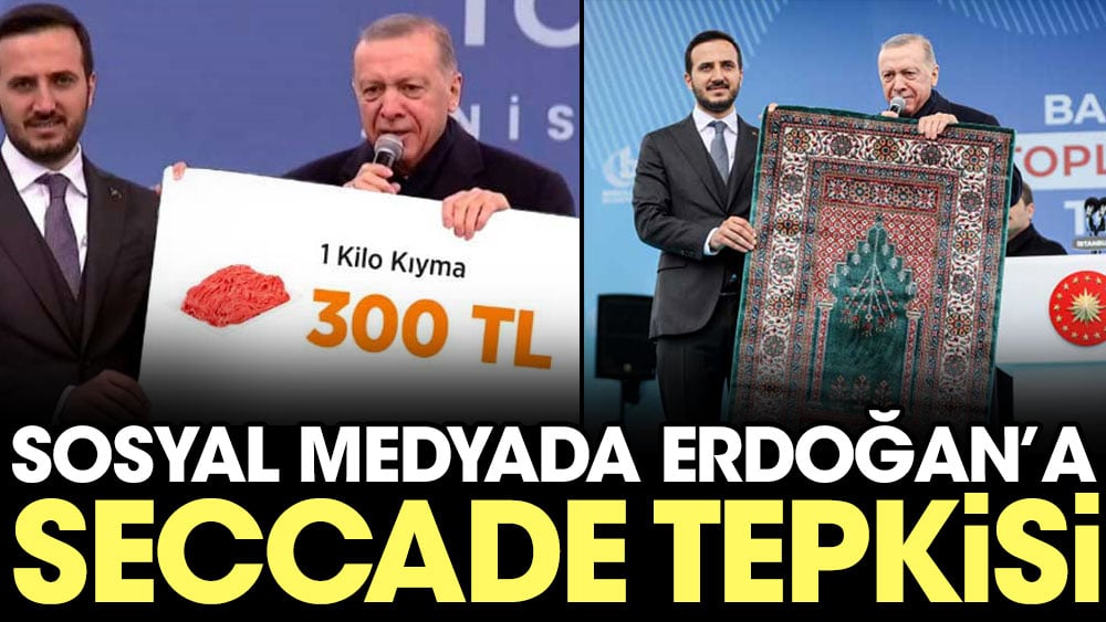 Sosyal medyada Erdoğan'a 'seccade' tepkisi çığ gibi büyüyor: Seccade ile kapatmaya çalıştığı şey...