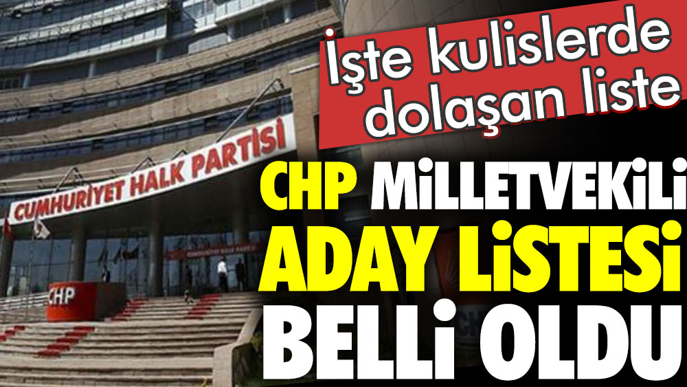CHP milletvekili aday listesi belli oldu. İşte kulislerde dolaşan liste
