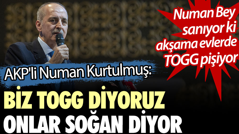 AKP'li Numan Kurtulmuş: Biz TOGG diyoruz onlar soğan diyor. Numan Bey sanıyor ki akşama evlerde TOGG pişiyor