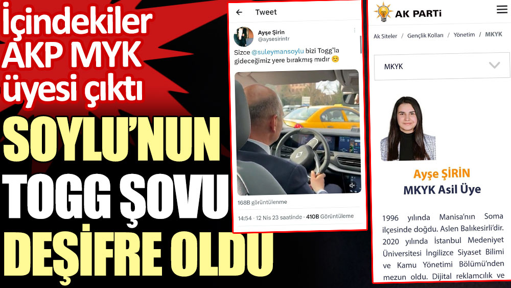 Soylu’nun TOGG şovu deşifre oldu. İçindekiler AKP MYK üyesi çıktı