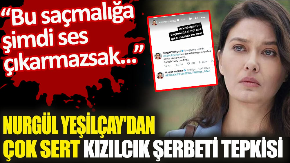 Nurgül Yeşilçay'dan çok sert Kızılcık Şerbeti tepkisi. Bu saçmalığa şimdi ses çıkarmazsak