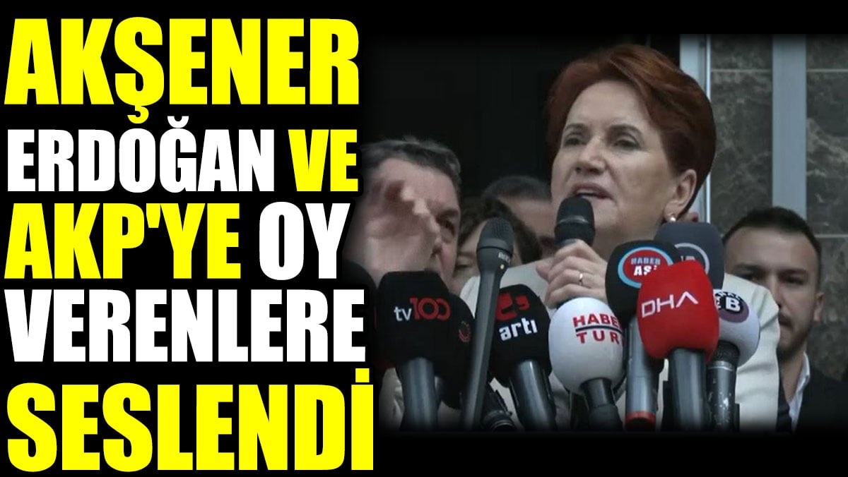 Akşener Erdoğan ve AKP'ye oy verenlere seslendi